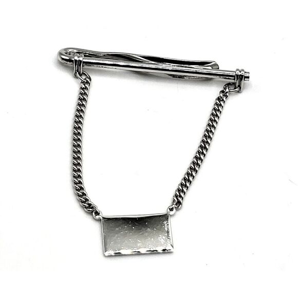 Mens Sterling Silver Swank Tie Clip  2in - Picture 1 of 4